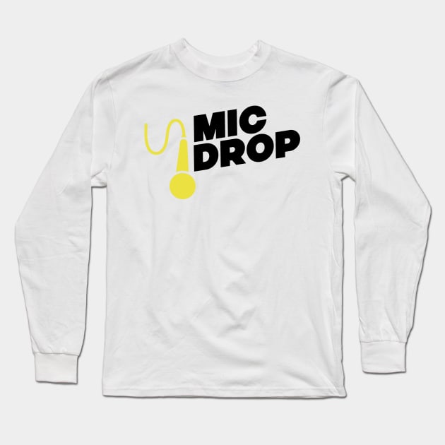 Mic Drop NZ (Black Text) Long Sleeve T-Shirt by Mic Drop